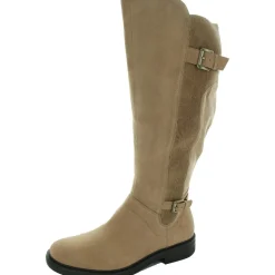 Medtate Faux Leather Zipper Knee-High Boots