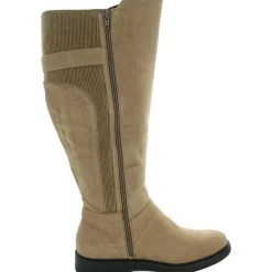 Medtate Faux Leather Zipper Knee-High Boots