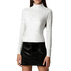 Melvina Top Mock Neck Mesh Pullover Top