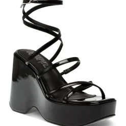 Merina Slip On Heeled Wedge Sandals