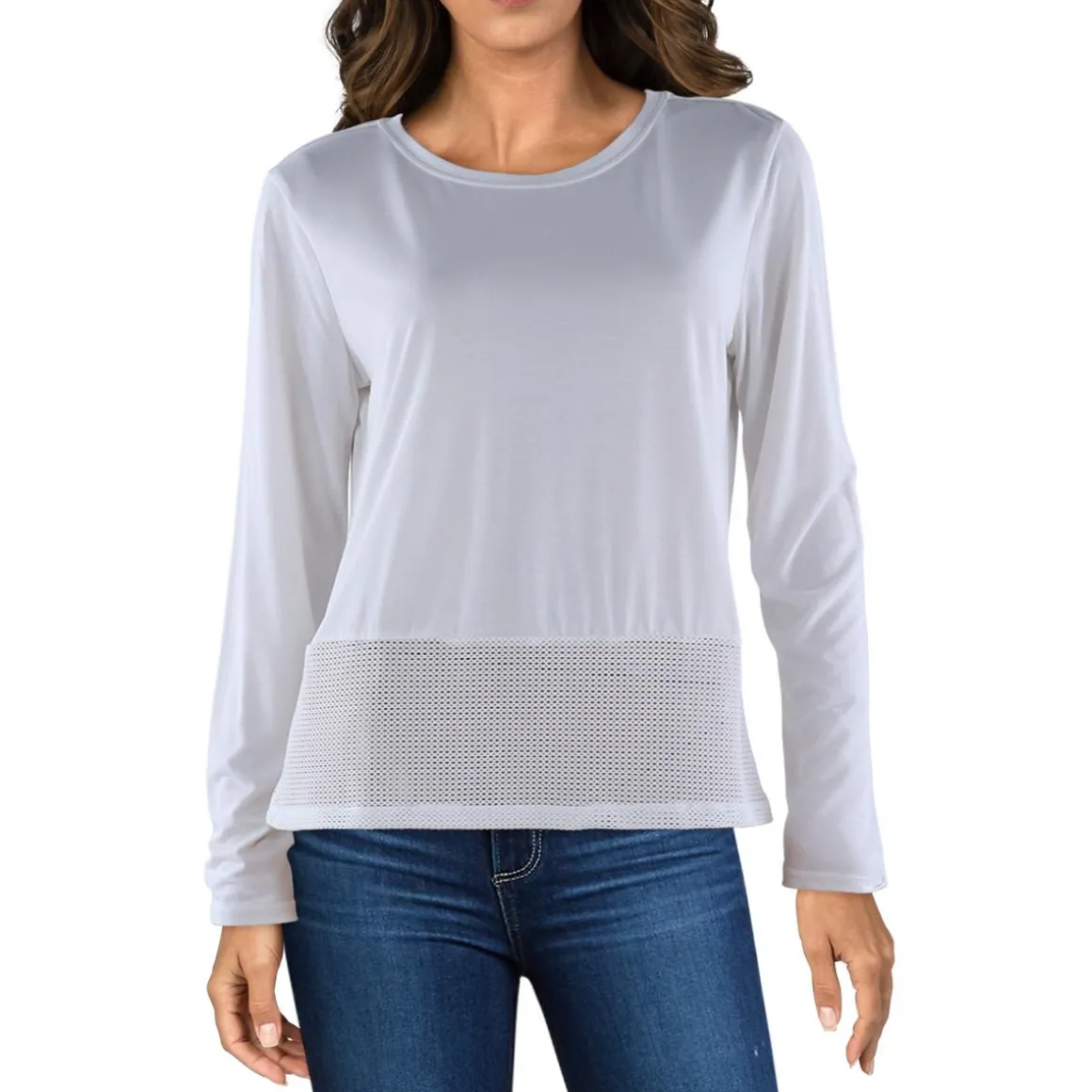 Mesh Inset Mesh Pullover Top