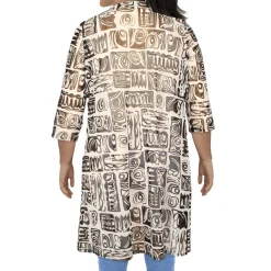 Mesh Printed Duster Blazer