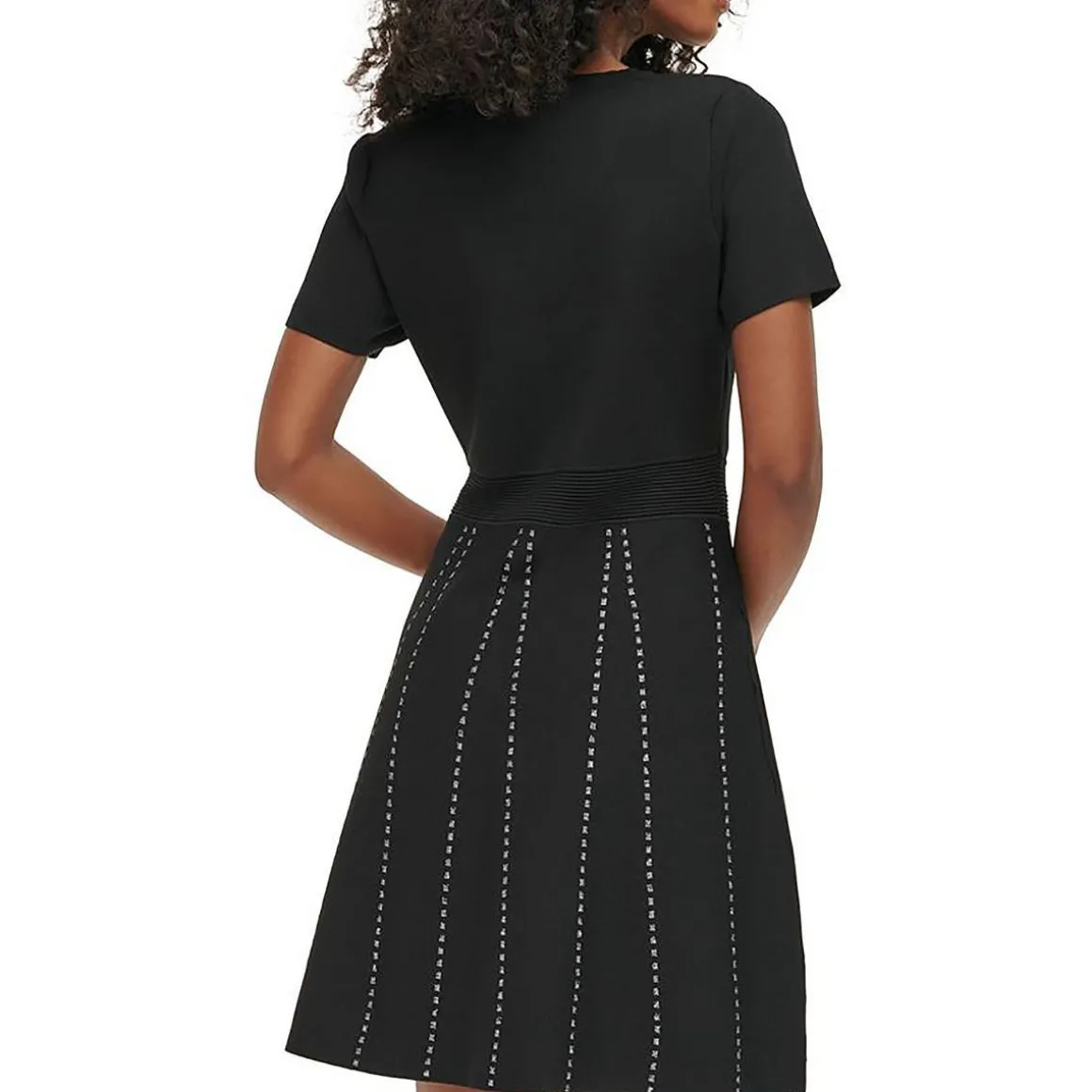 Metallic A-Line Sweaterdress