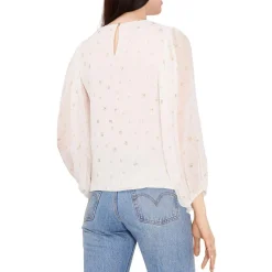 Metallic Bishop Sleeve Blouse