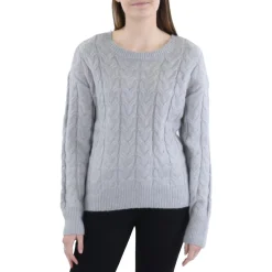 Metallic Cable Knit Pullover Sweater
