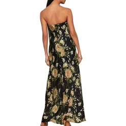 Metallic Floral Evening Dress