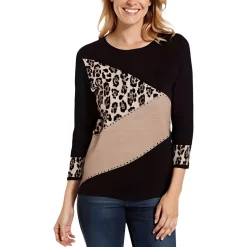 Metallic Knit Pullover Sweater