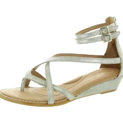 Metallic Leather Gladiator Sandals