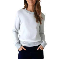 Metallic Long Sleeve Crewneck Sweater