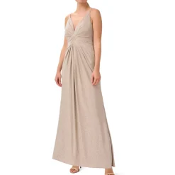 Metallic Maxi Evening Dress