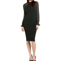 Metallic Ribbed Knit Sweaterdress