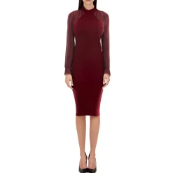 Metallic Ribbed Knit Sweaterdress