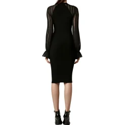 Metallic Ribbed Knit Sweaterdress