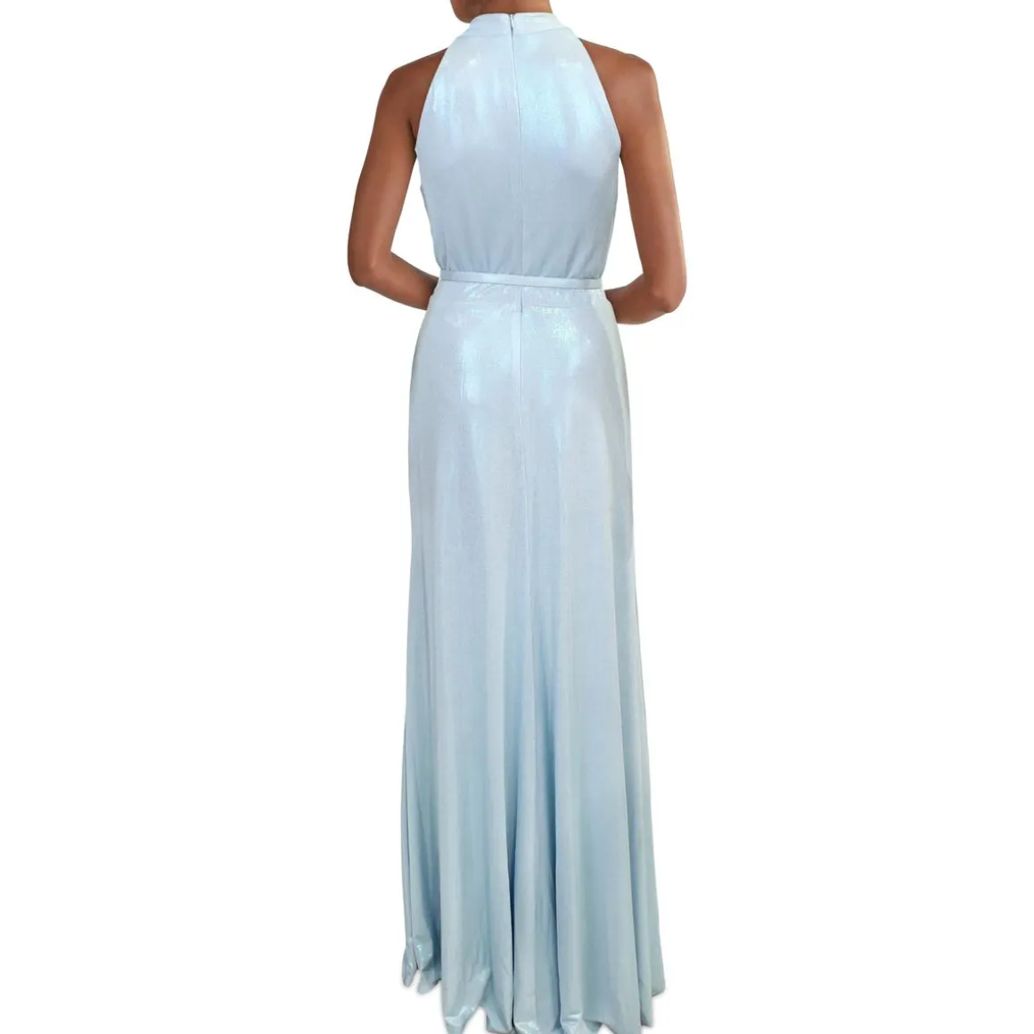 Metallic Sleeveless Evening Dress