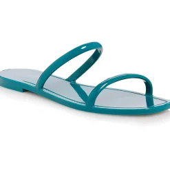 Metallic Slip On Jelly Sandals