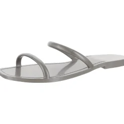 Metallic Slip On Jelly Sandals