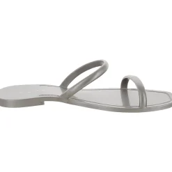 Metallic Slip On Jelly Sandals