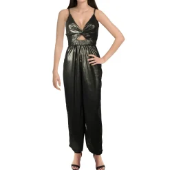 Metallic V Neck Jumpsuit