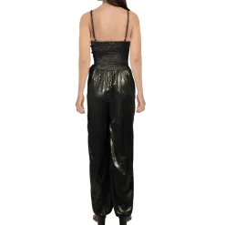Metallic V Neck Jumpsuit