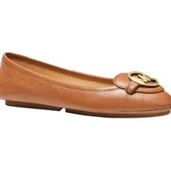 Michael Kors Lillie Moc Leather Logo Charm Slip On Moccasin Loafer
