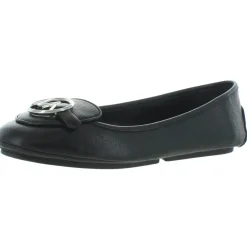 Michael Kors Lillie Moc Leather Logo Charm Slip On Moccasin Loafer