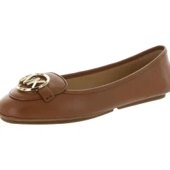 Michael Kors Lillie Moc Leather Logo Charm Slip On Moccasin Loafer
