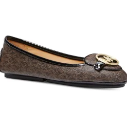 Michael Kors Lillie Moc Leather Logo Charm Slip On Moccasin Loafer