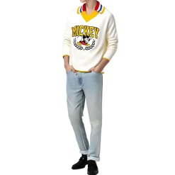 Mickey Graphic Ribbed Knit Pullover Sweater