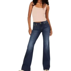 Mid Rise Dark Wash Wide Leg Jeans