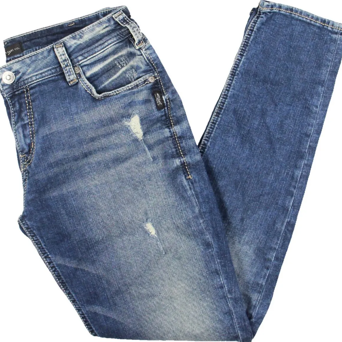 Mid Rise Medium Wash Skinny Jeans