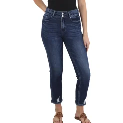 Mid Rise Medium Wash Straight Leg Jeans