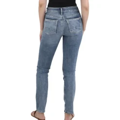 Mid Rise Medium Wash Straight Leg Jeans