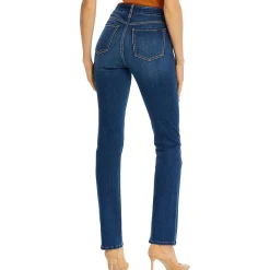 Mid-Rise Denim Straight Leg Jeans