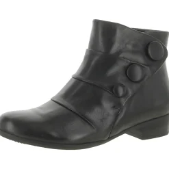 Mila Leather Button Ankle Boots
