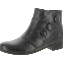 Mila Leather Button Ankle Boots