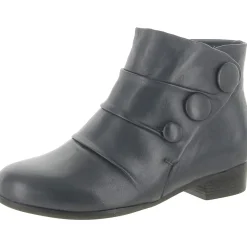 Mila Leather Button Ankle Boots