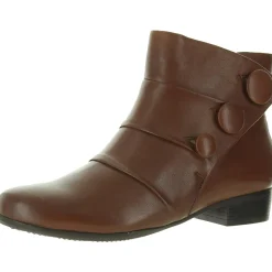 Mila Leather Button Ankle Boots