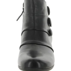 Mila Leather Button Ankle Boots