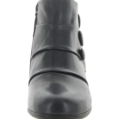 Mila Leather Button Ankle Boots