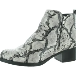 Mila Sky Leather Double Zipper Ankle Boots