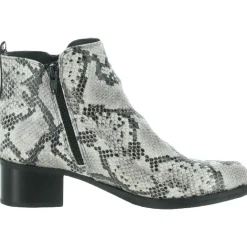 Mila Sky Leather Double Zipper Ankle Boots