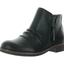 Mila Zipper Leather Booties