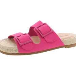 Milaa Faux Leather Buckle Slide Sandals