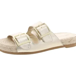 Milaa Faux Leather Buckle Slide Sandals