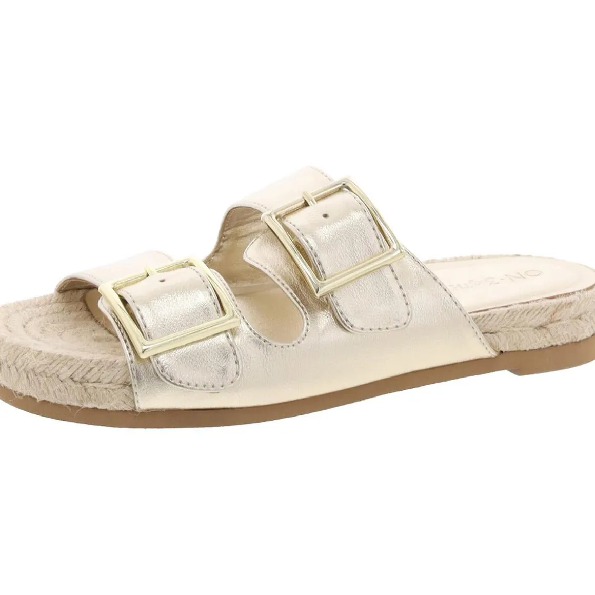 Milaa Faux Leather Buckle Slide Sandals
