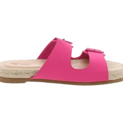 Milaa Faux Leather Buckle Slide Sandals