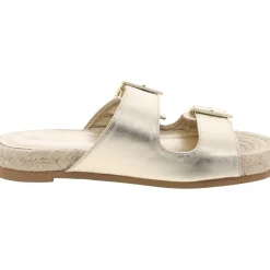 Milaa Faux Leather Buckle Slide Sandals