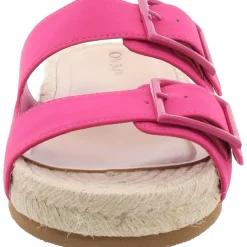 Milaa Faux Leather Buckle Slide Sandals