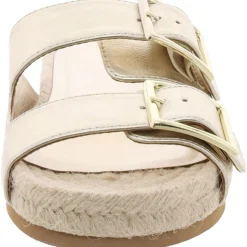 Milaa Faux Leather Buckle Slide Sandals