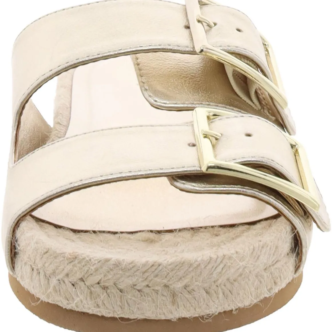 Milaa Faux Leather Buckle Slide Sandals
